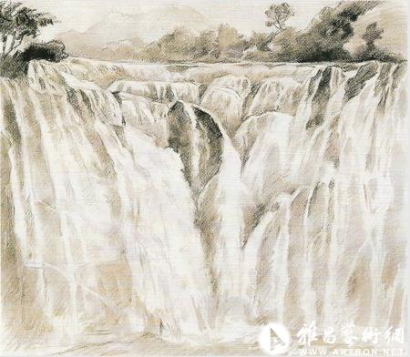 故此,创作一幅巨幅的风景画,只有依靠写生(油画或素描)为素材