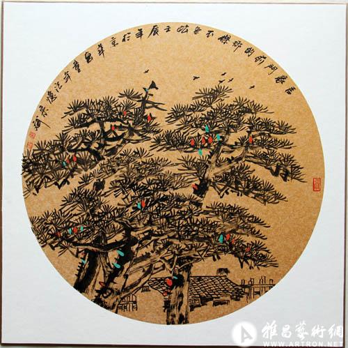 宋斌国画小品《不老松》(图片由商家提供)