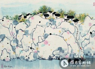 吴冠中 《江南春色》 纸本水墨 68×92厘米