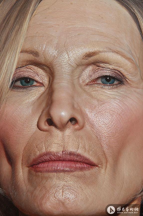 画家bryan drury的写实油画人物面部毛孔都清晰可见