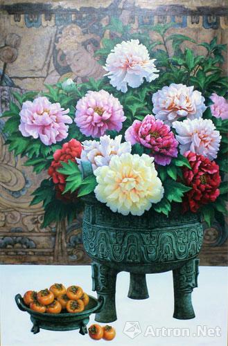 袁野:青铜器国花牡丹--中国梦系列作品