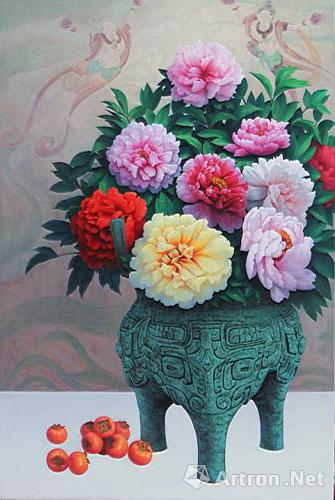 袁野:青铜器国花牡丹--中国梦系列作品