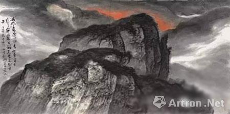 中国人民大学画院洪潮山水画工作室太行山脉之天桂山
