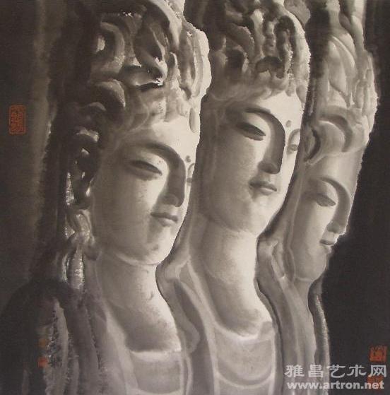 王玉良"水墨造像"墨岚画馆开展