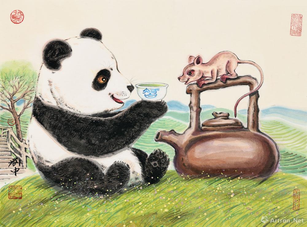十二生肖系列·熊猫与鼠
