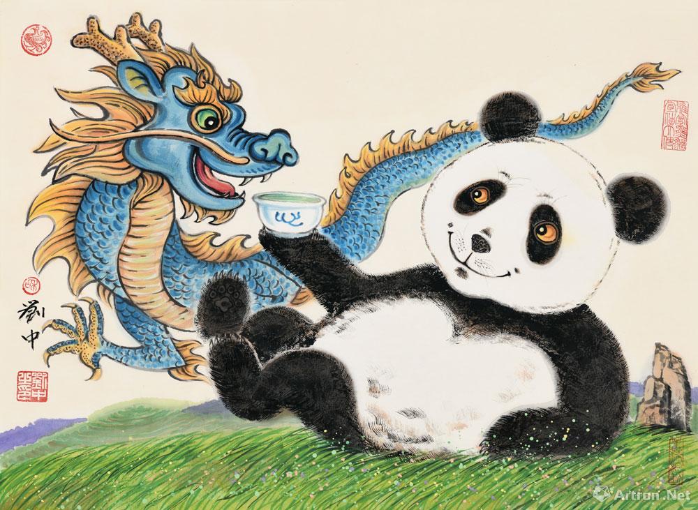 十二生肖系列·熊猫与龙