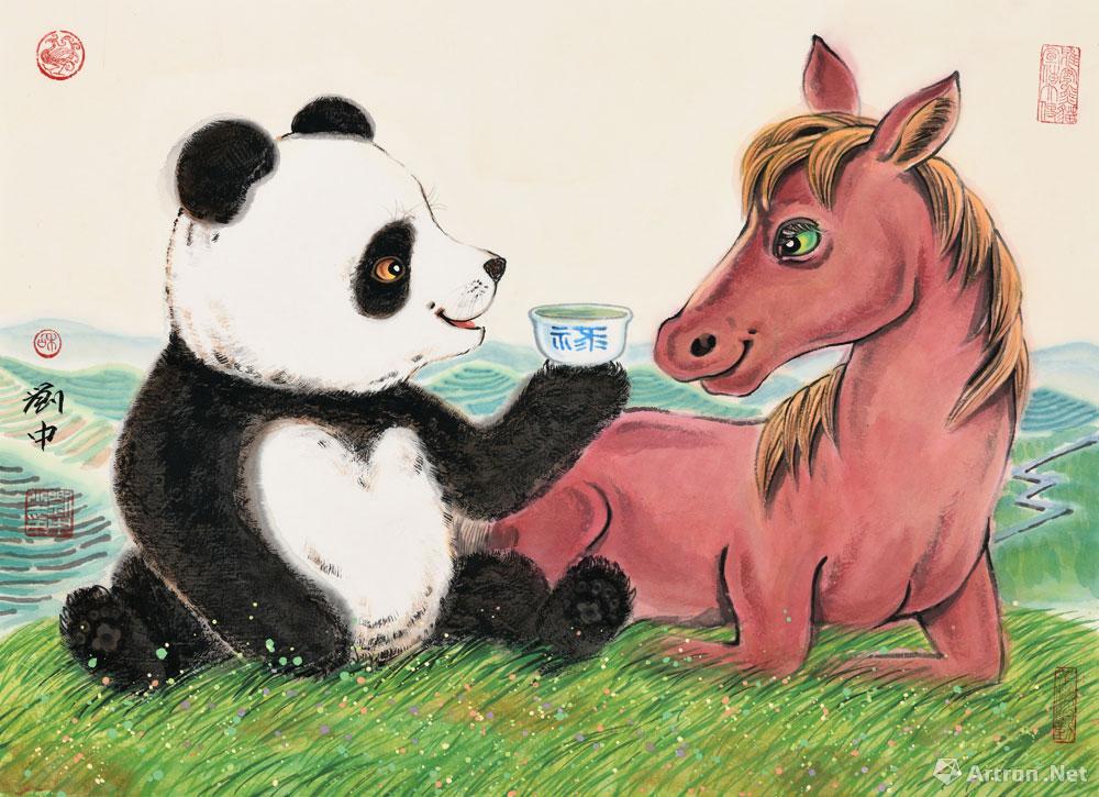 十二生肖系列·熊猫与马