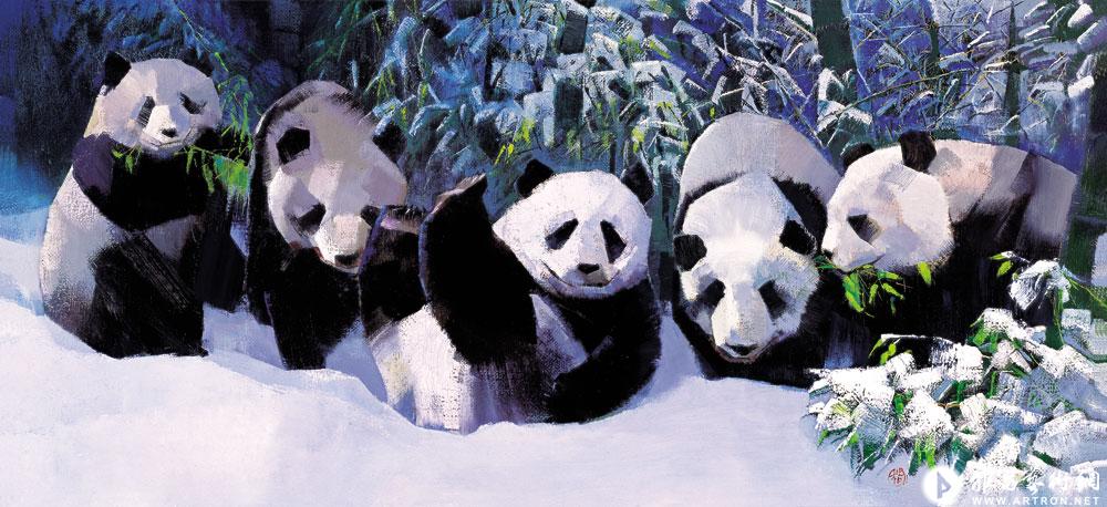 翠竹育天骄^_^<br>Snowy Bamboo and Pandas