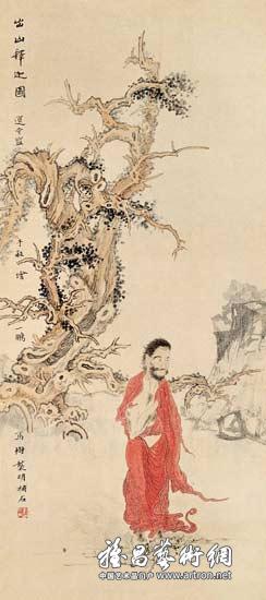 出山释迦图^_^Buddha Leaving the MountainColor on Silk