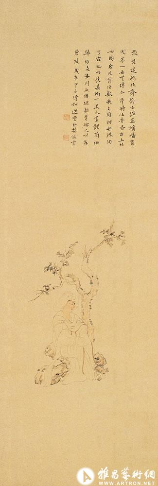 摹唐人《树下美人》<br>^-^Beauty under the Tree after the style of Tang Dynasty