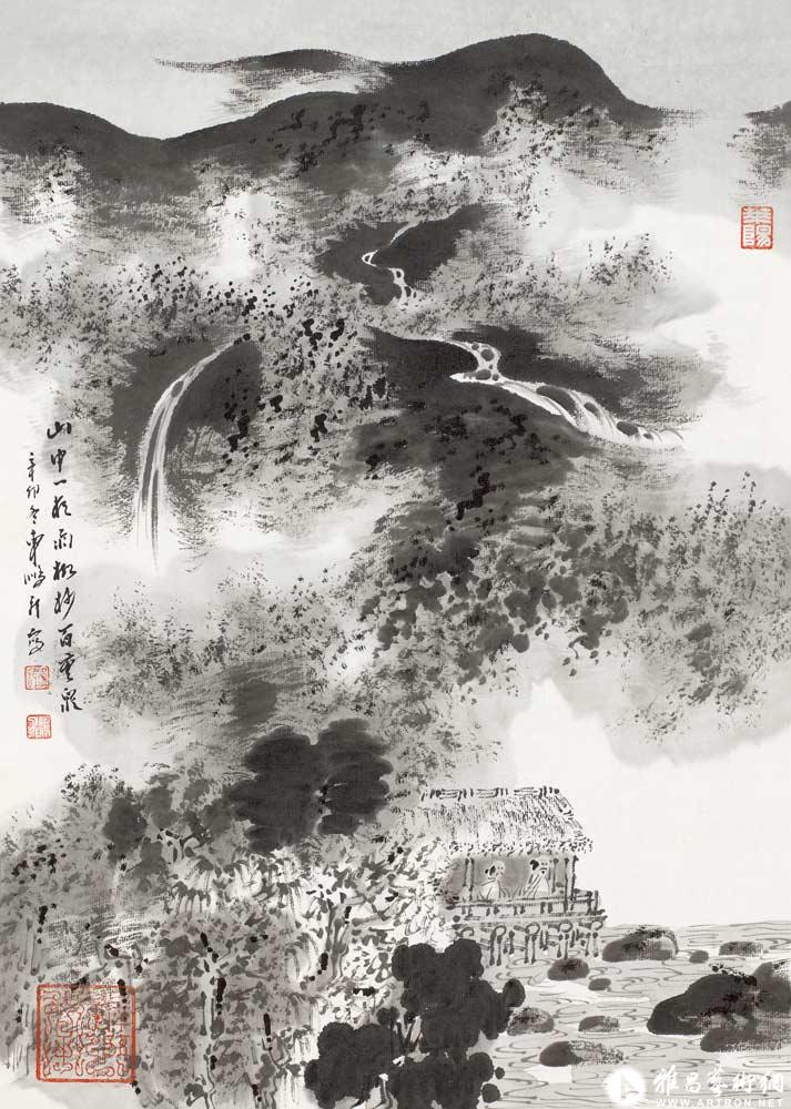 山中一夜雨，树杪百重泉