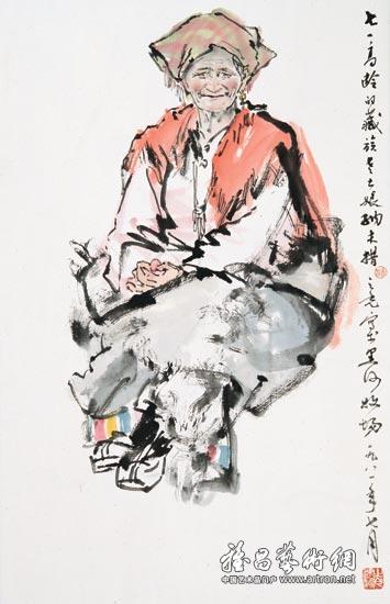 藏族老大娘纳木措