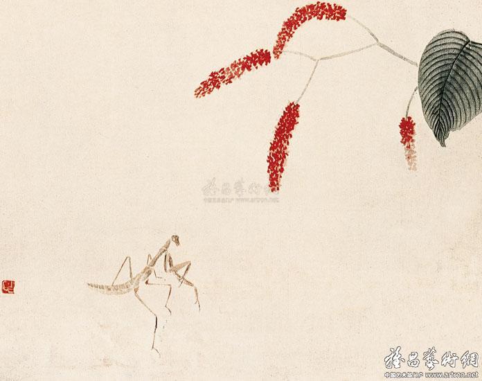 广豳风图之二　螳螂红蓼