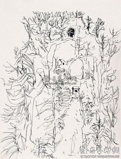 麦积山_《于无画处笔生花:石鲁的时代与艺术》_石鲁作品展_石鲁在线