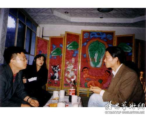 Akiko Miki, I, interpreter, for Taiwan Biennale, 1998, at my songzhuang studio