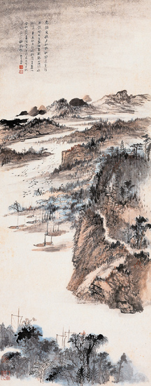 张大千 甲戍（1934年）作 山水 立轴