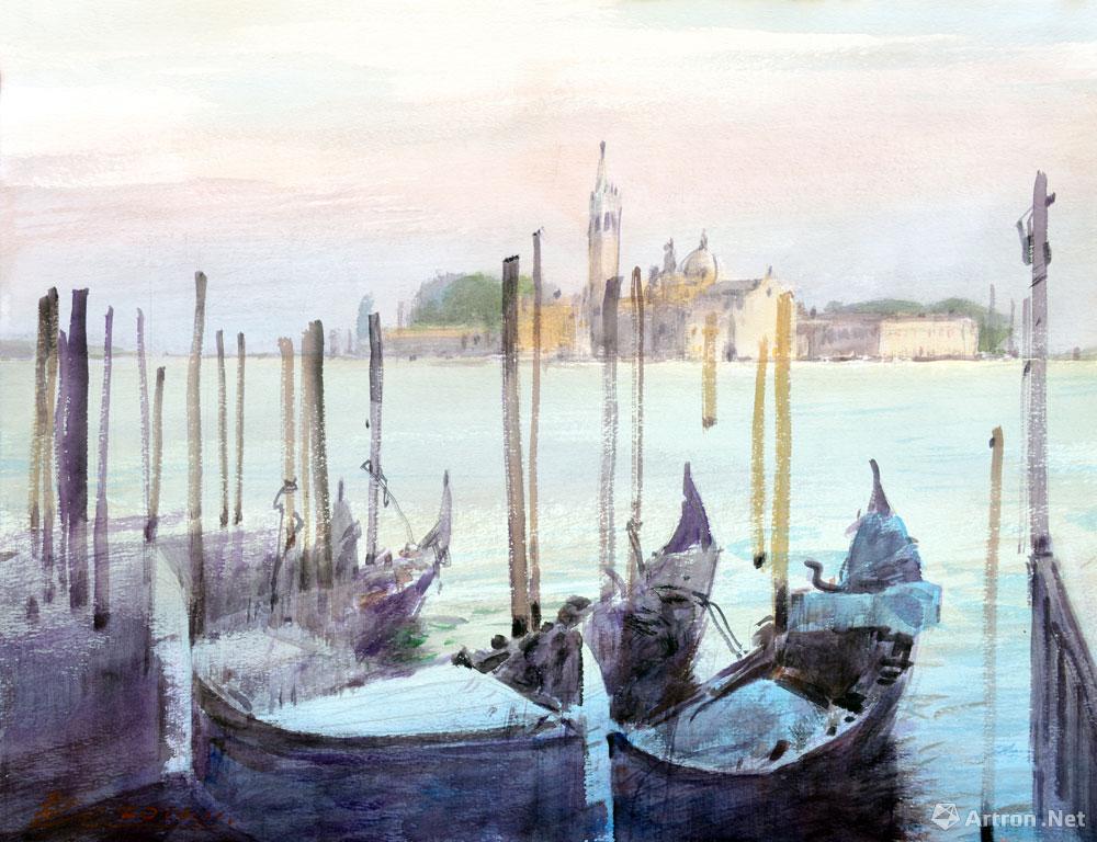 黄昏中的威尼斯码头