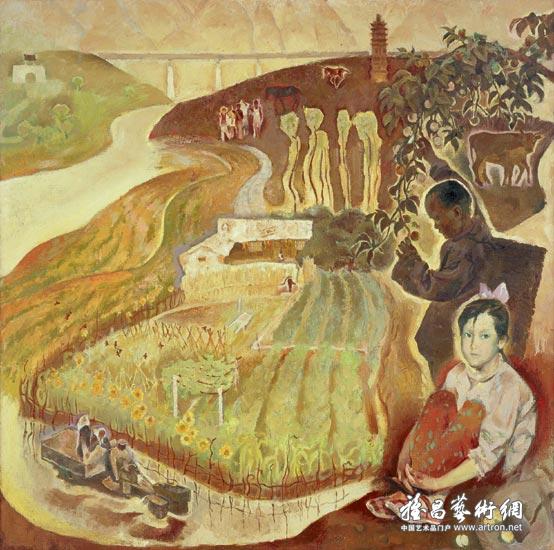 山村吟之杏儿·歌<br>Ode to Village Life (a triptych) Song of Apricots (center)