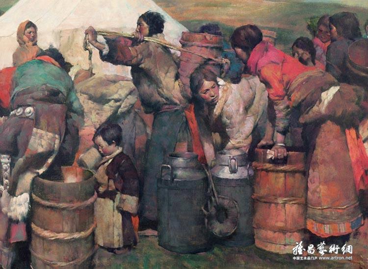 送奶站上（局部）<br>Collecting Milk(Detail)