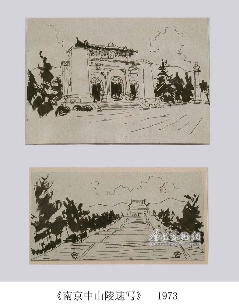 南京博物馆手绘速写图片