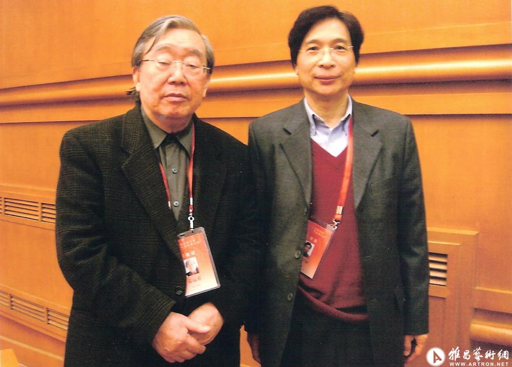 司徒乃钟 拍摄时间:2002年 照片标题:与广东画院院长王玉珏及副院长黄