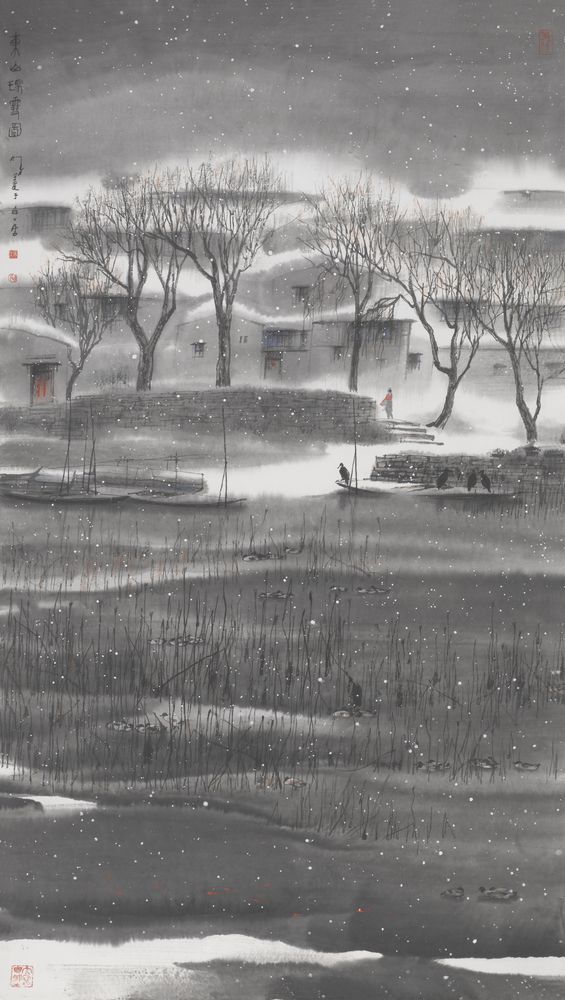 东山滞雪图