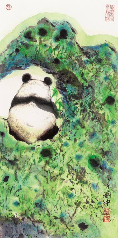 熊猫与太湖石之三
