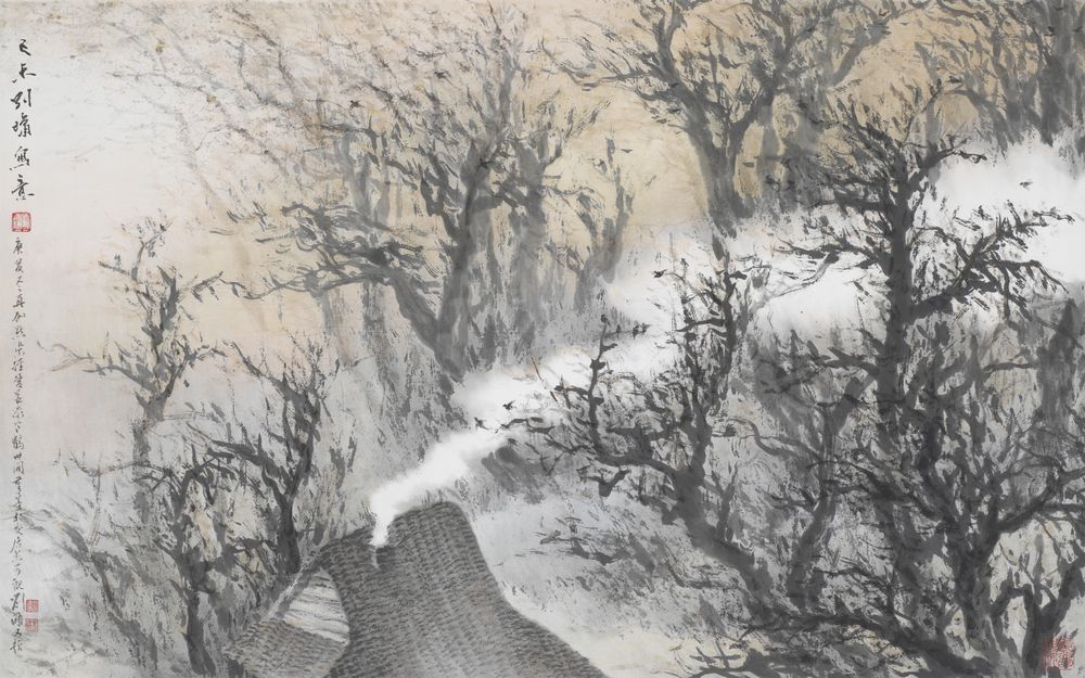 暮霭炊烟