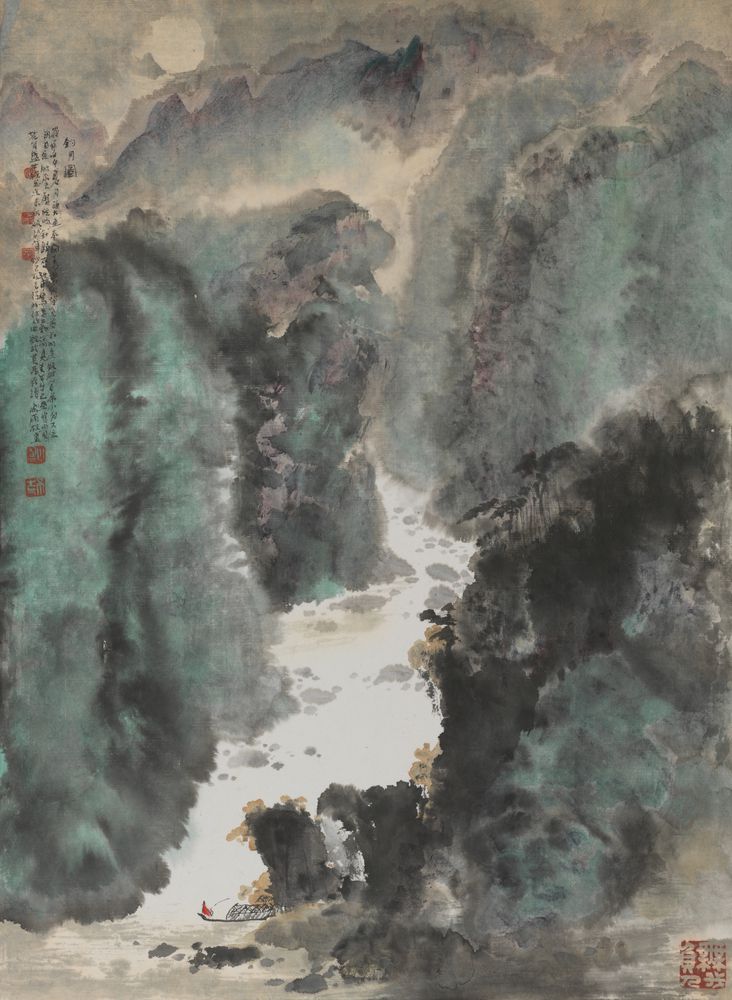 钓月图