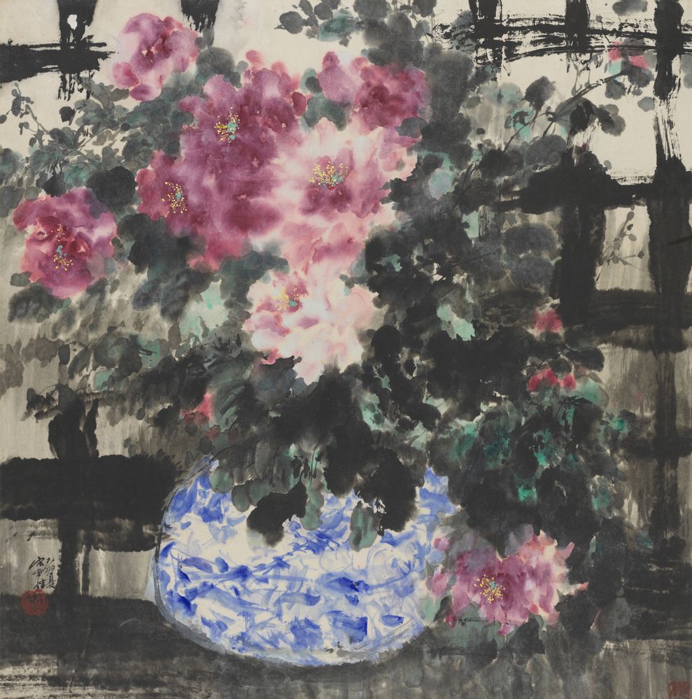 青花牡丹