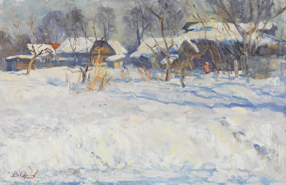 向阳雪景