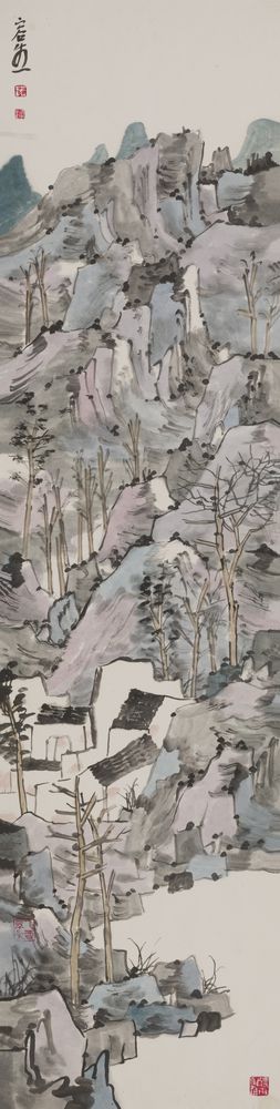 林容生作品四条屏1