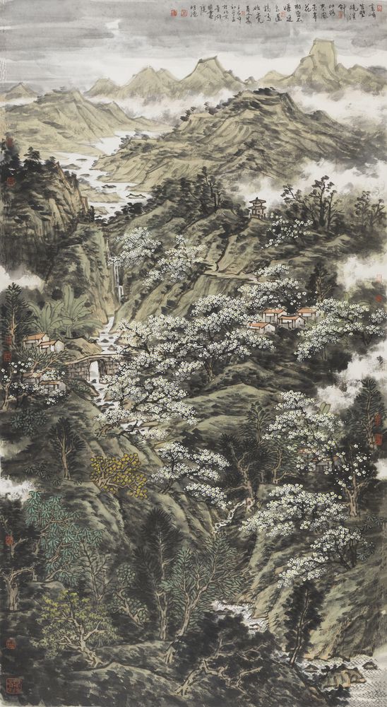 江路春风夹岸花