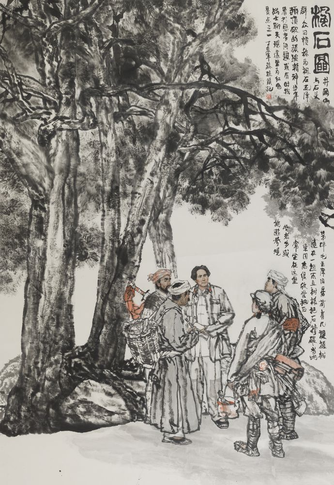 枫石图