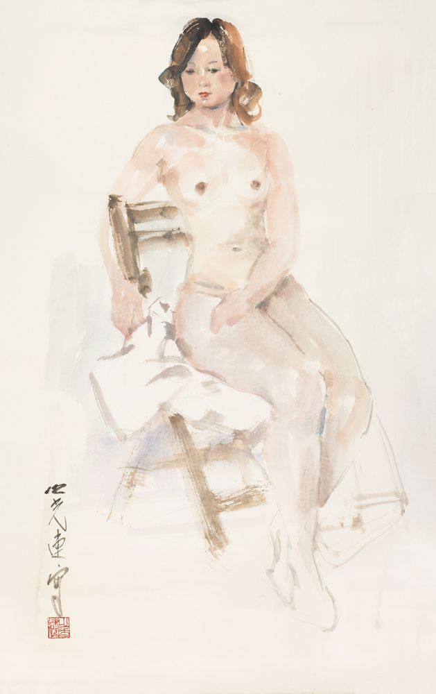 坐姿女人体速写
