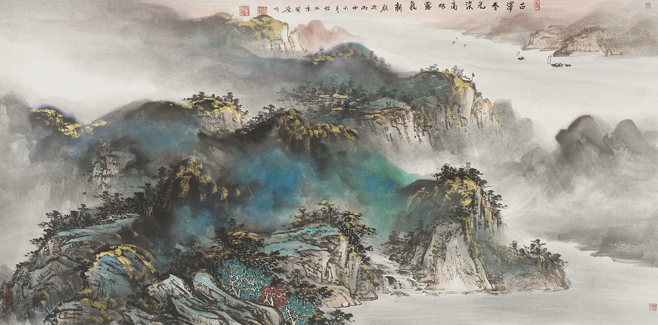 古澤春光淡高林露氣新
