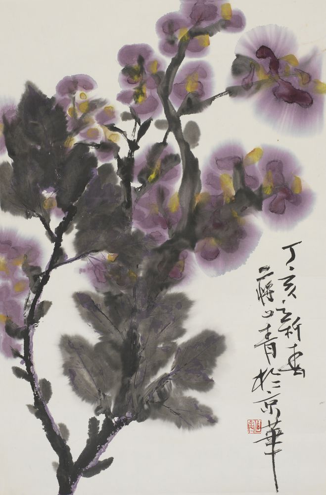 紫艳半开