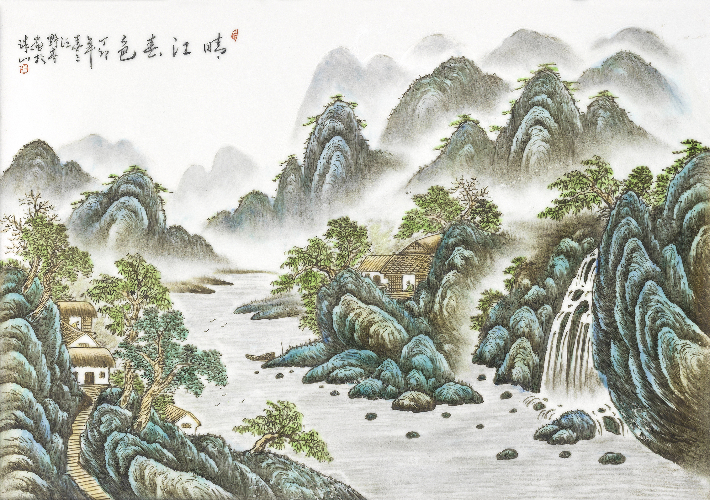 汪野亭瓷板画