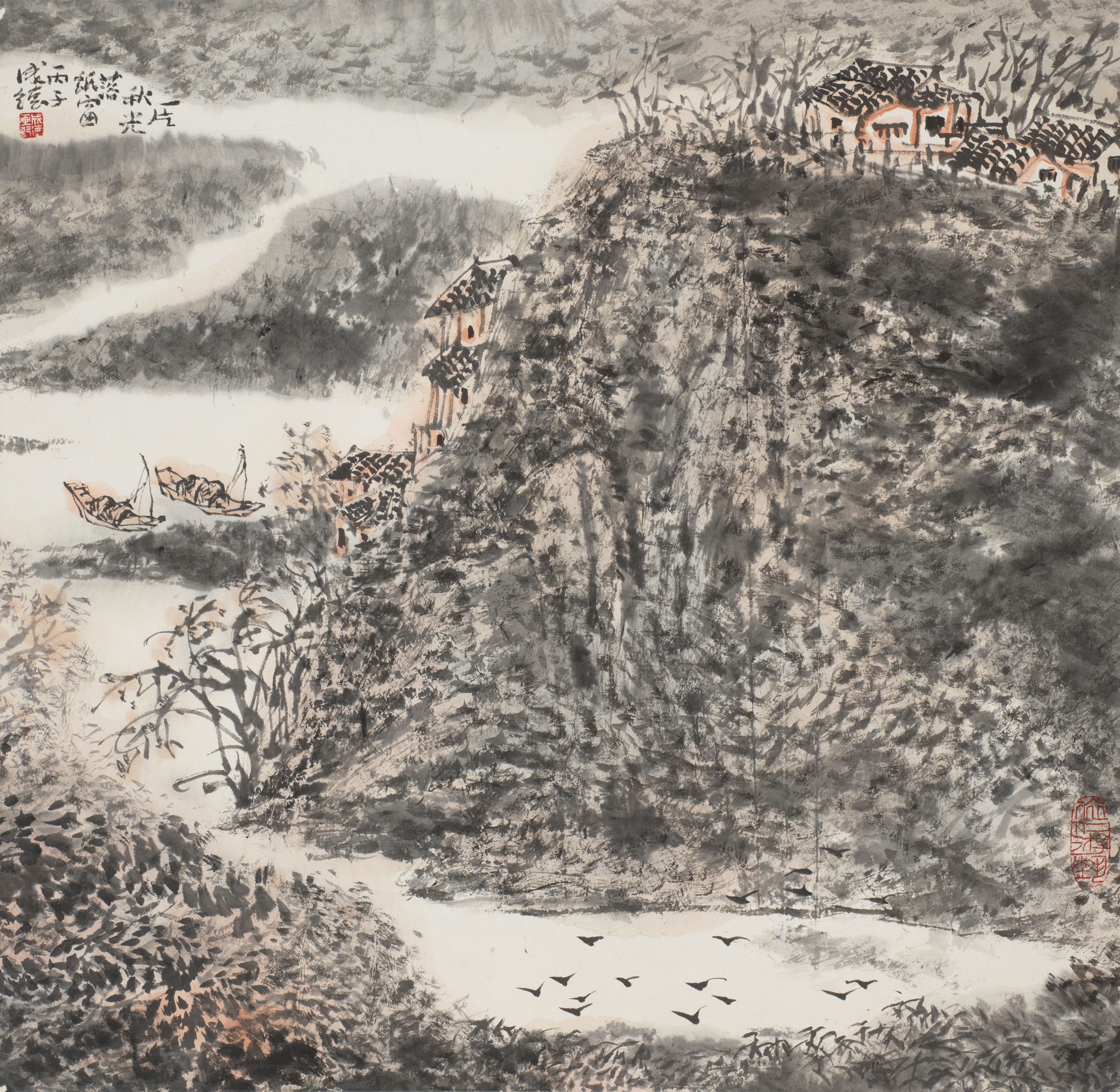 一片秋光落纸窗