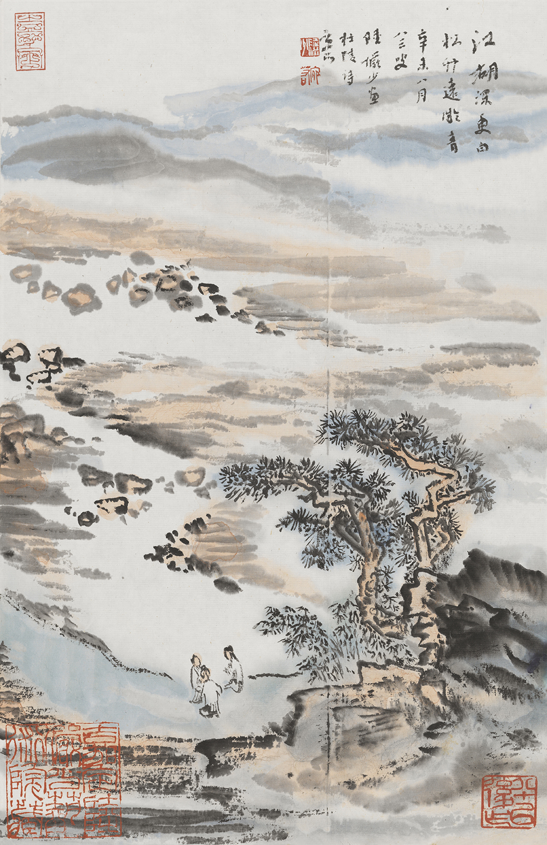 杜甫诗意图 江湖深更白