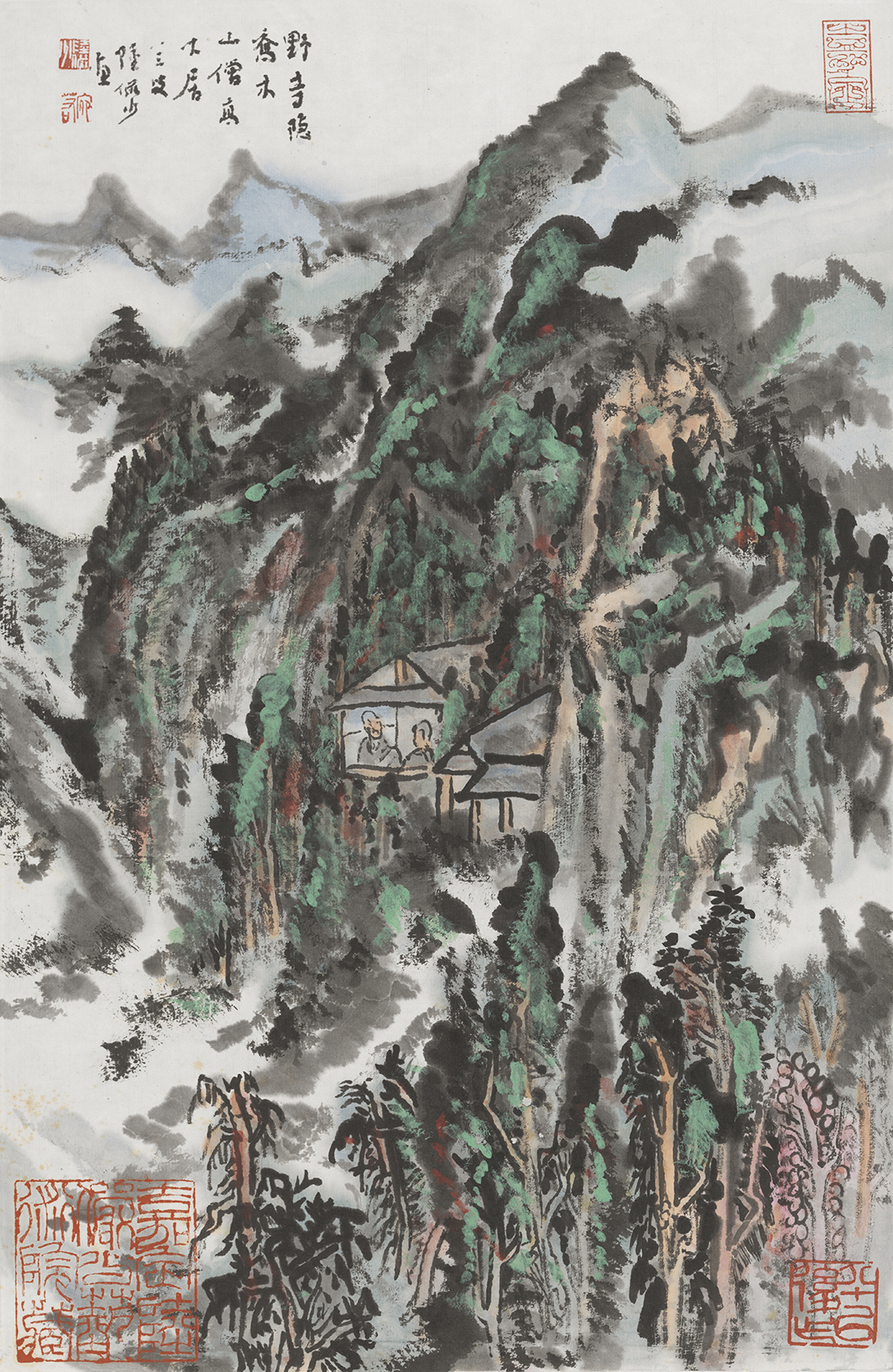 杜甫诗意图 野寺隐乔木