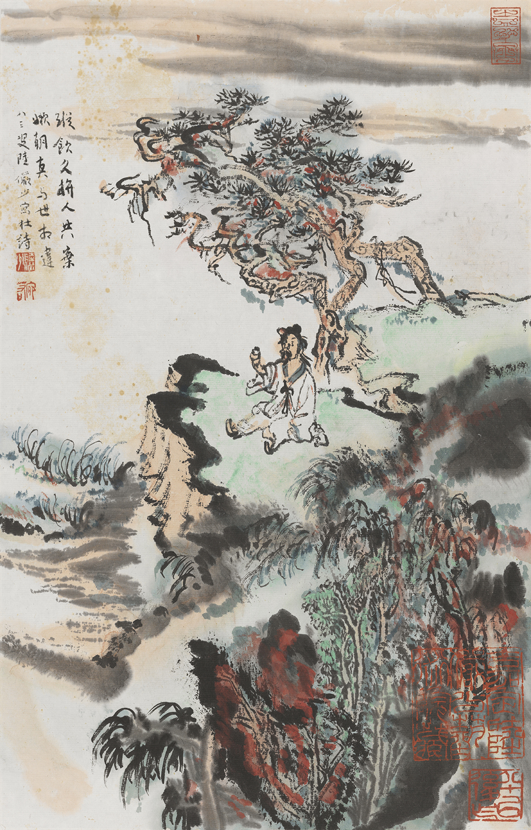 杜甫诗意图 纵饮久拼人共弃