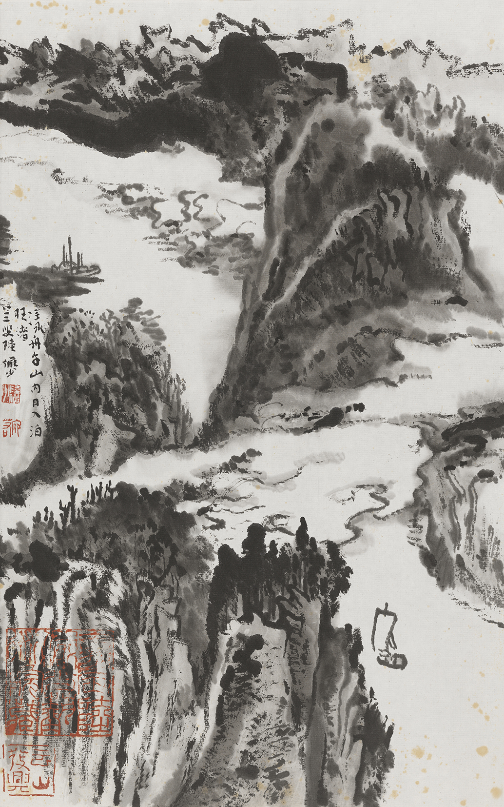杜甫诗意图 漾舟千山内