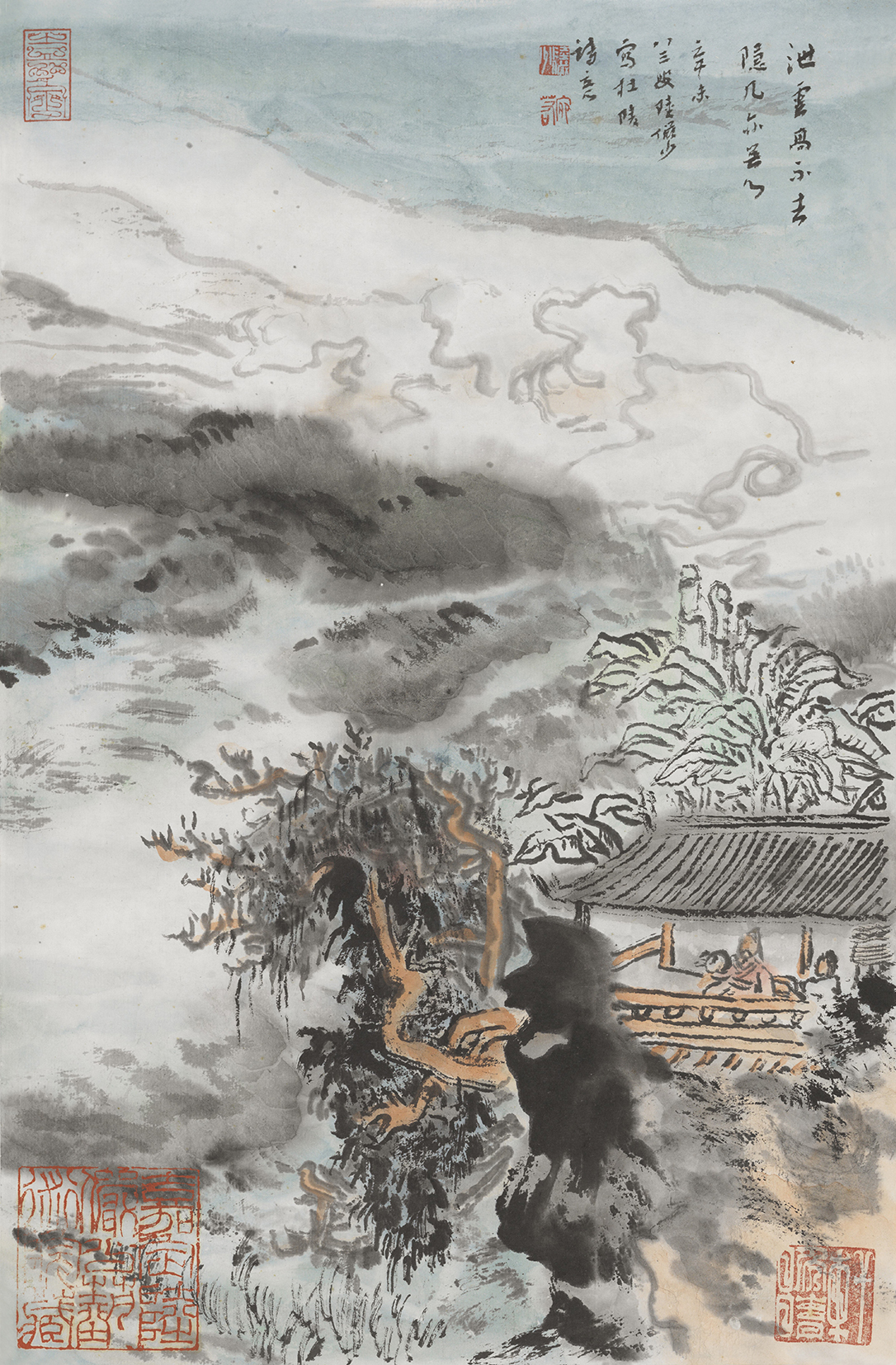 杜甫诗意图 泄云高不去
