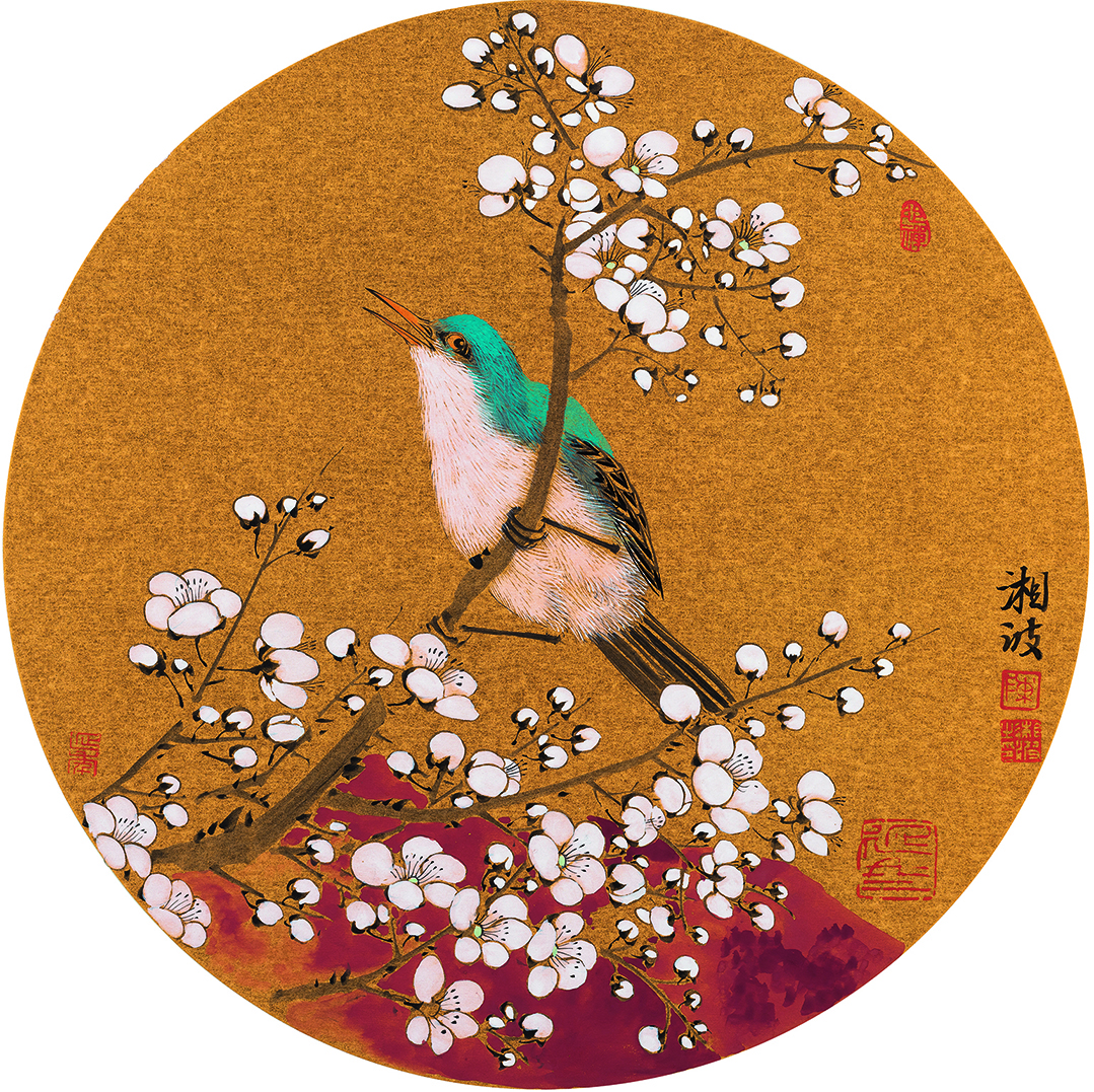 圆扇花鸟小品.四