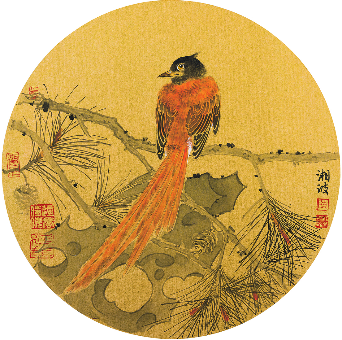 圆扇花鸟小品·五