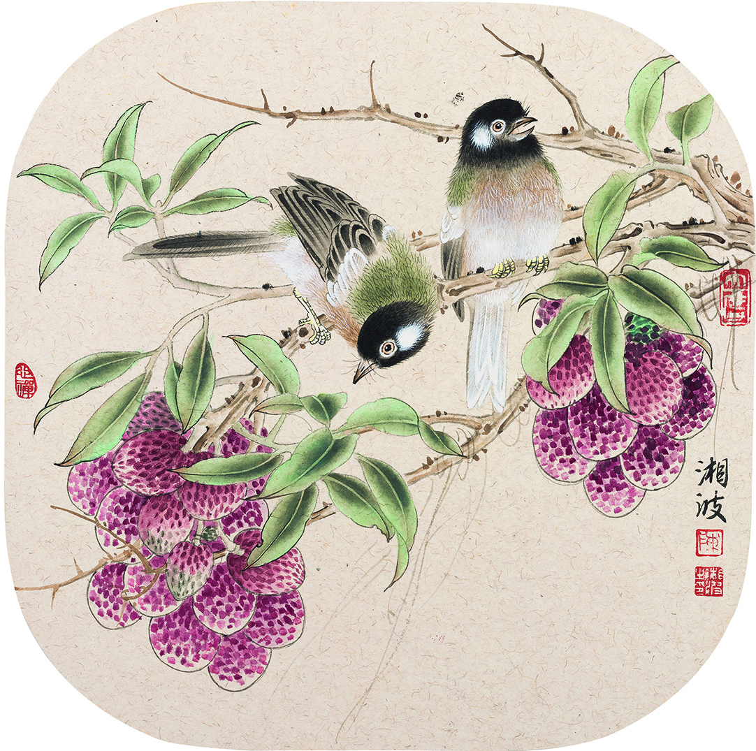 团扇花鸟小品·八
