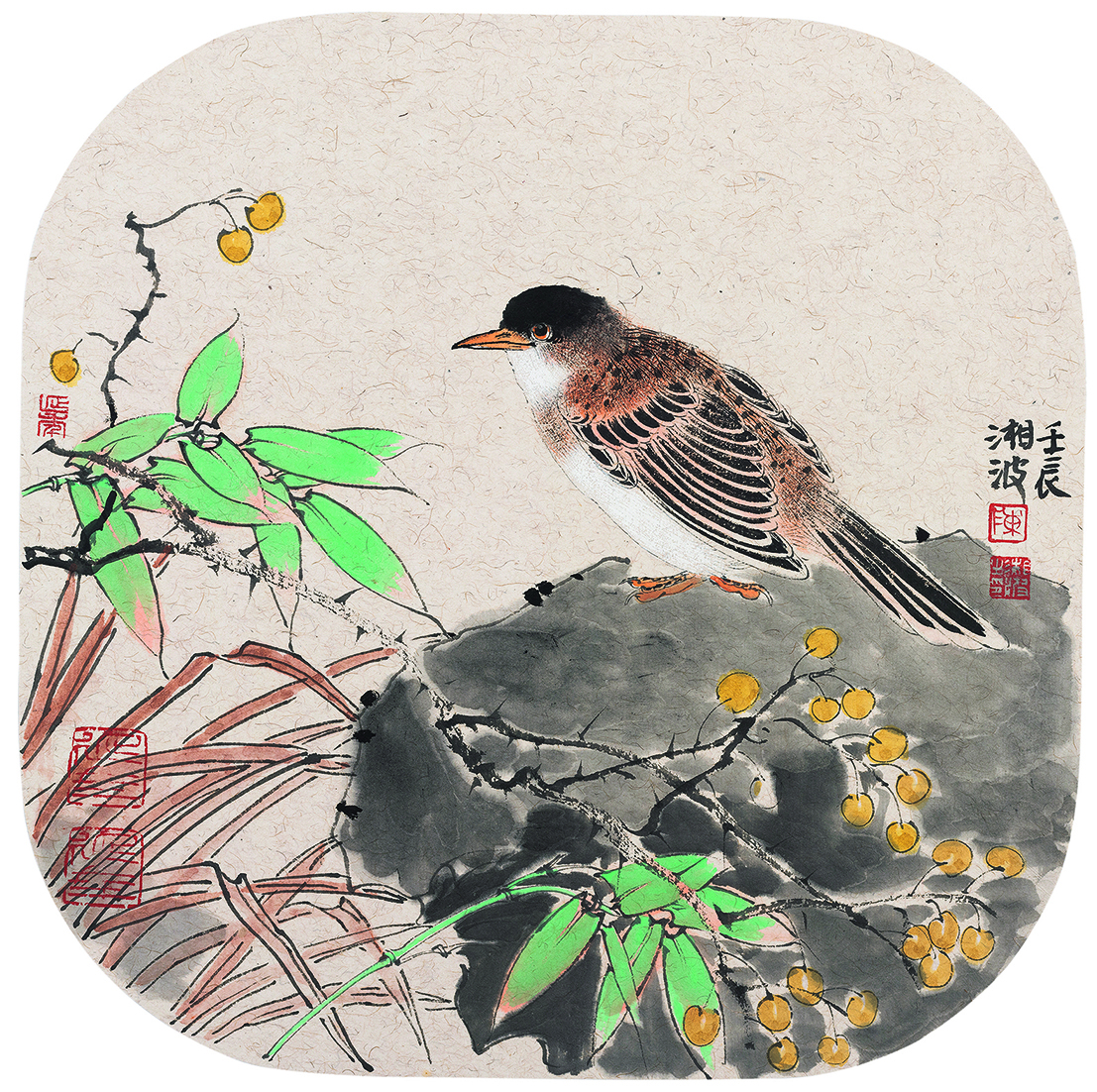 团扇花鸟小品 ·六