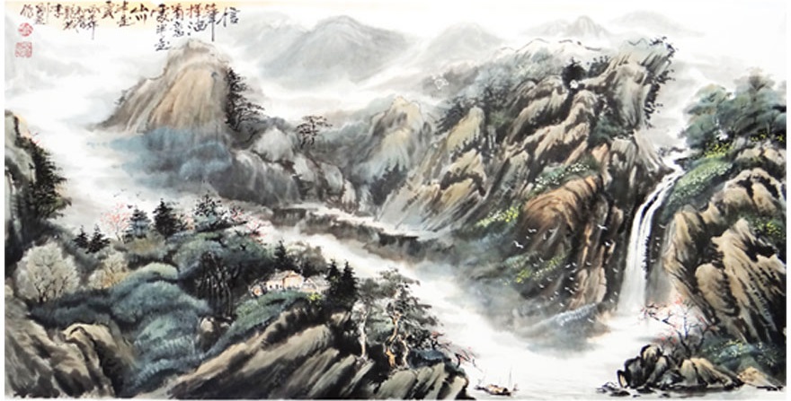 半是山半是云