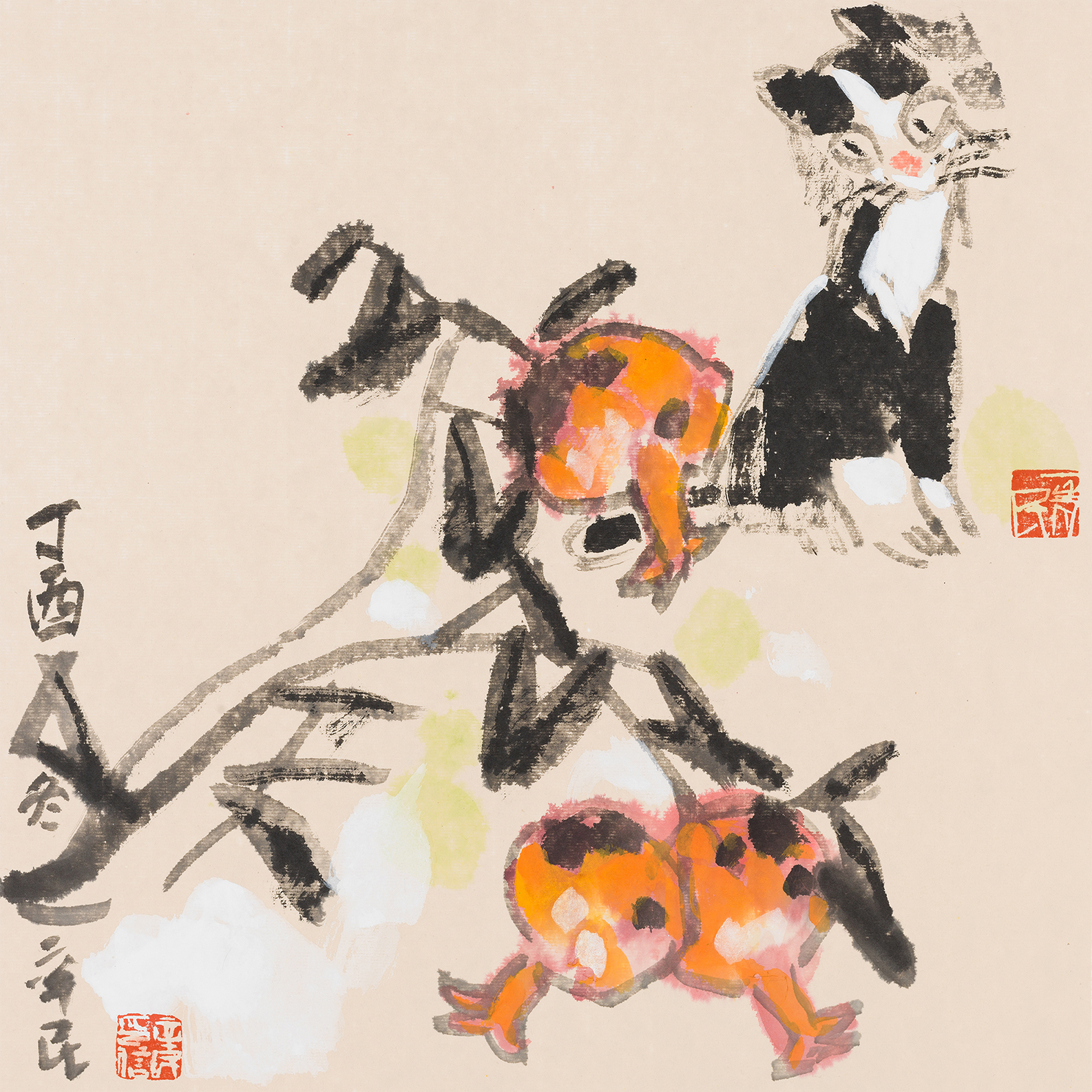 齐辛民-猫咪石榴-鉴证备案-雅昌艺术网——艺术品门户网站